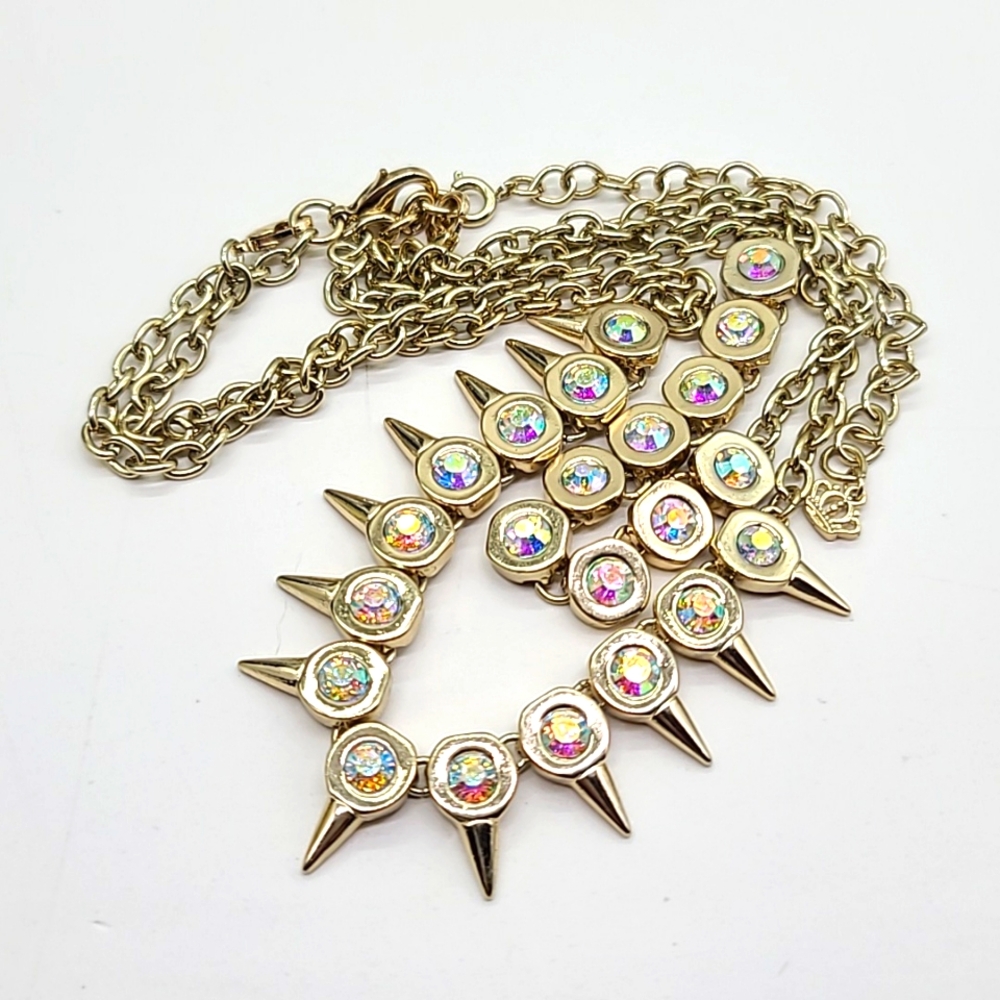 $152 Pam & Gela JUICY COUTURE Aurora Borealis Convertible Double Neck w Spikes! - Picture 10 of 11